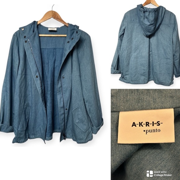 Akris Punto Women's Blue chambray Jacket - Picture 4 of 10